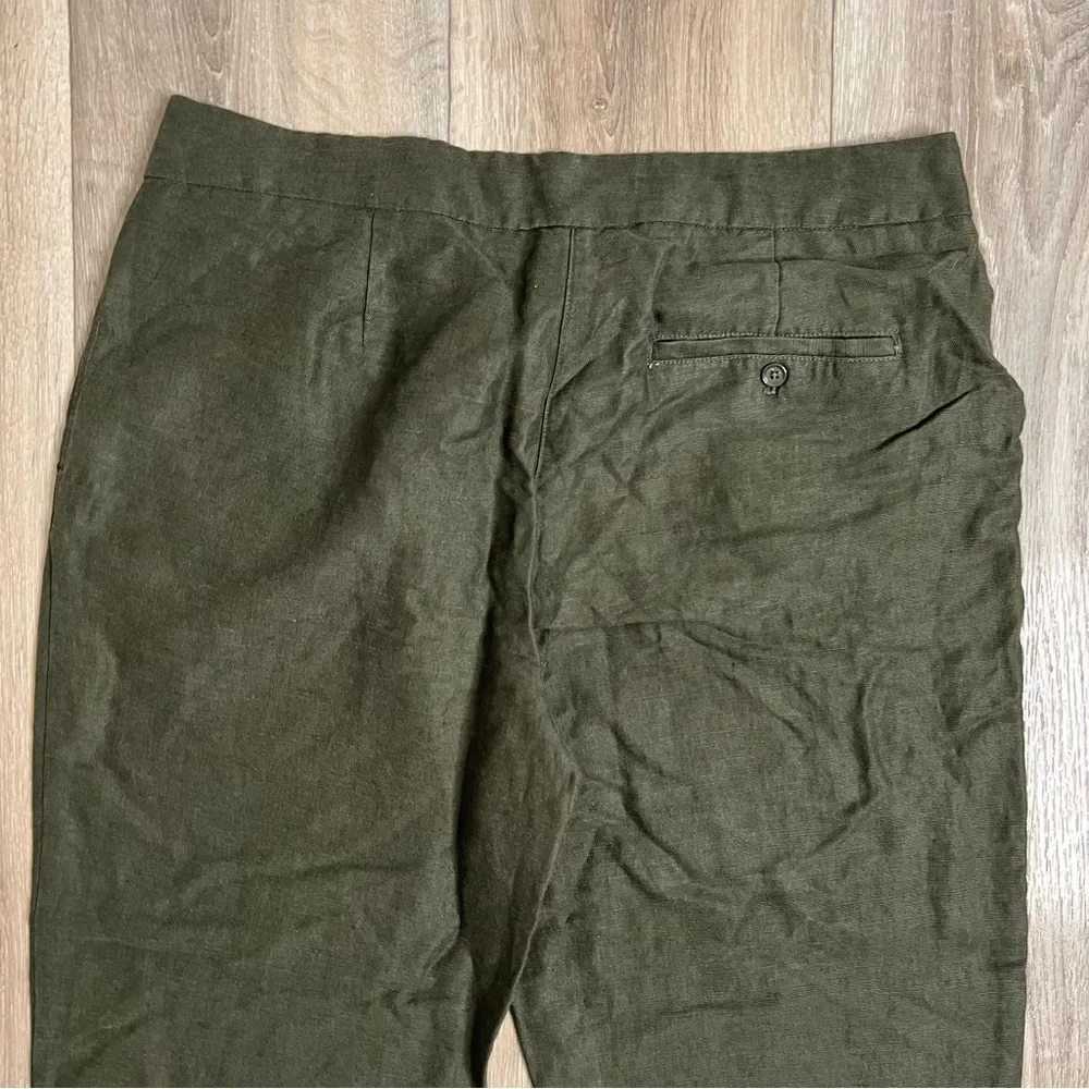 Aritzia Wilfred Allant Linen High Rise Tie Waist Pants Green Size 8